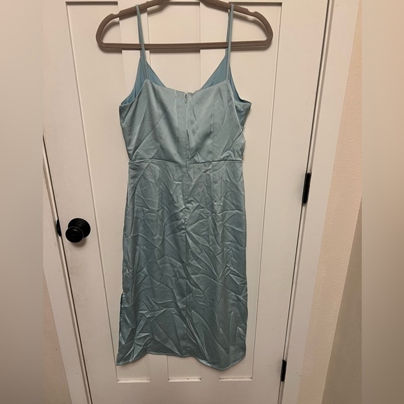 Sam Edelman Women's Blue Sleeveless Satin Cutout Midi Dress Size 4 - Picture 7 of 9